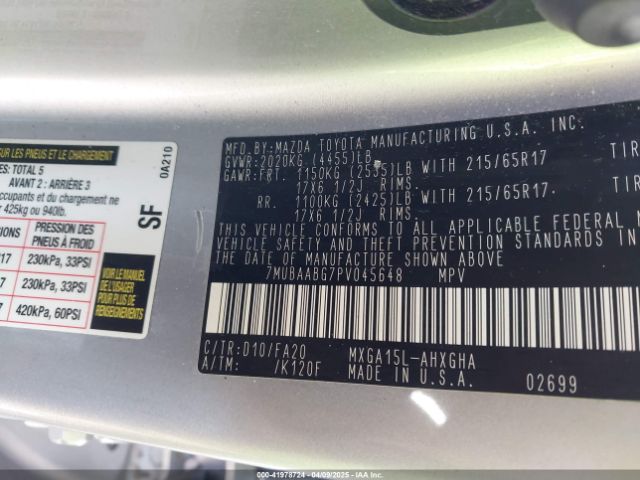 7MUBAABG7PV045648 Toyota Corolla Cross Le
