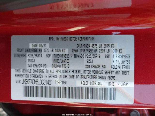 2020 MAZDA CX-5 JM3KFADM6L0831461 Photo 8