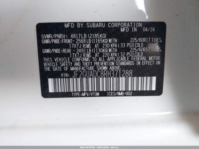JF2GUADC8RH371288 Subaru Crosstrek Premium