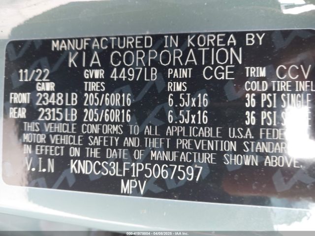 KNDCS3LF1P5067597 KIA Niro Plug-in Hybrid Ex