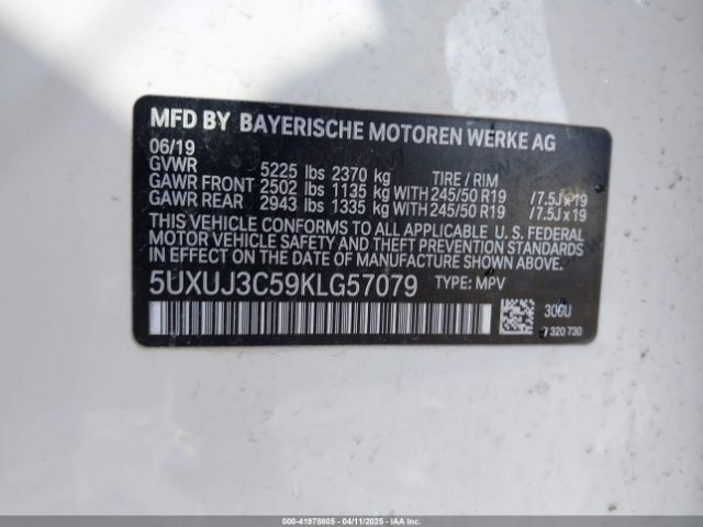2019 BMW X4 5UXUJ3C59KLG57079 Photo 8