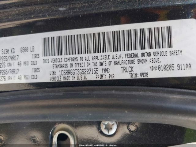 1C6RR6GT3GS227155 RAM 1500 Slt