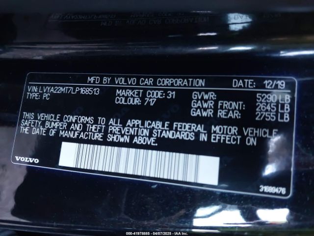 2020 VOLVO S90 LVYA22MT7LP168513 Photo 8