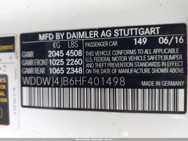 WDDWJ4JB6HF401498 Mercedes-Benz C 300