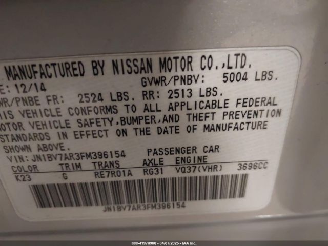 JN1BV7AR3FM396154 Infiniti Q50