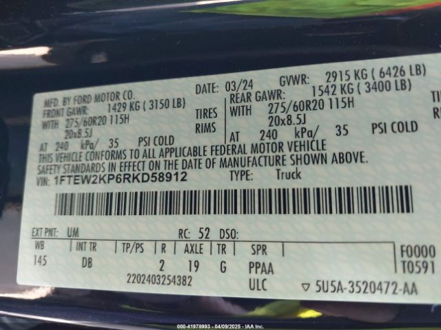 1FTEW2KP6RKD58912 Ford F-150 Stx