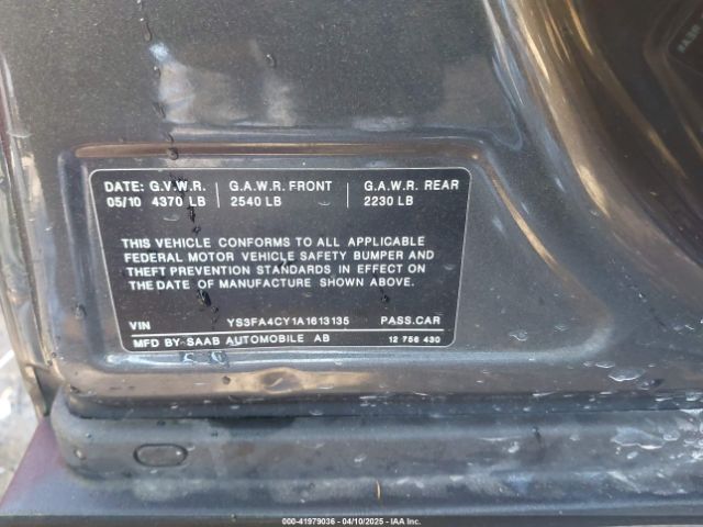 2010 SAAB 9-3 YS3FA4CY1A1613135 Photo 8