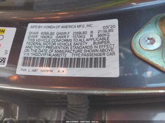 1HGCV1F14LA082772 Honda ACCORD LX