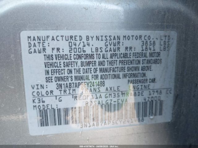 3N1AB7AP5EY241488 Nissan SENTRA SL