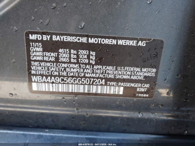 WBA4A9C56GG507204 BMW 428i Gran Coupe