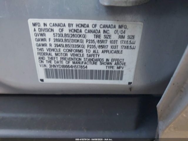 2004 ACURA MDX 2HNYD18664H517854 Photo 8