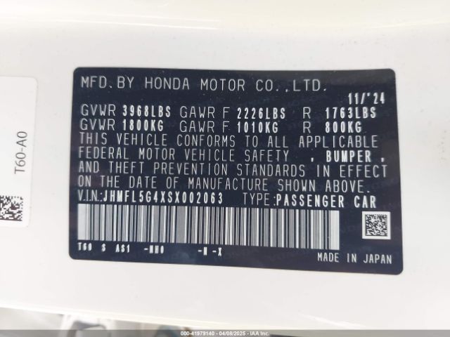 JHMFL5G4XSX002063 Honda CIVIC TYPE R