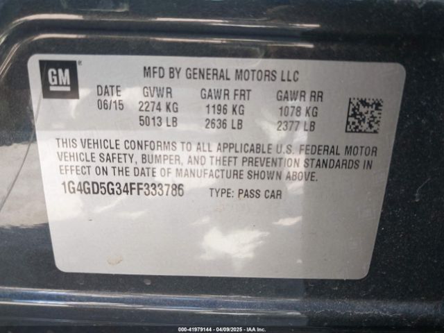 1G4GD5G34FF333786 Buick Lacrosse Premium I