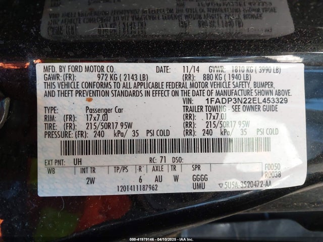 1FADP3N22EL453329 Ford Focus Titanium