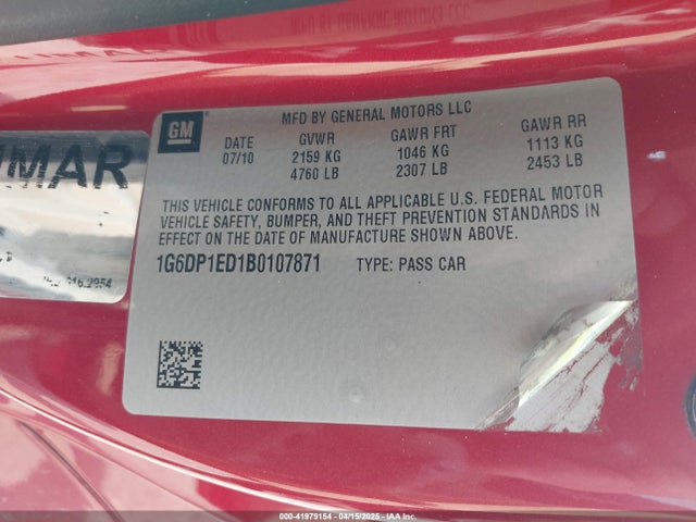2011 CADILLAC CTS 1G6DP1ED1B0107871 Photo 8