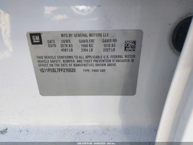 1G11F5SL7FF276620 Chevrolet Malibu 1lz