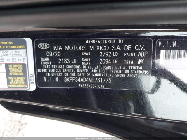 3KPF34AD4ME281775 KIA Forte Gt-line