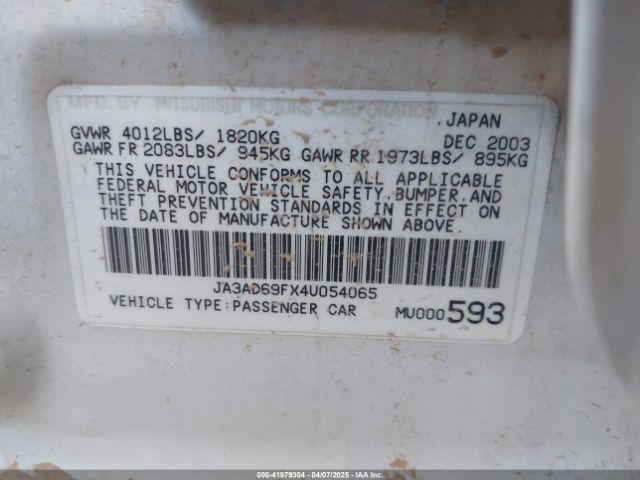 2004 MITSUBISHI LANCER SPORTBACK JA3AD69FX4U054065 Photo 8