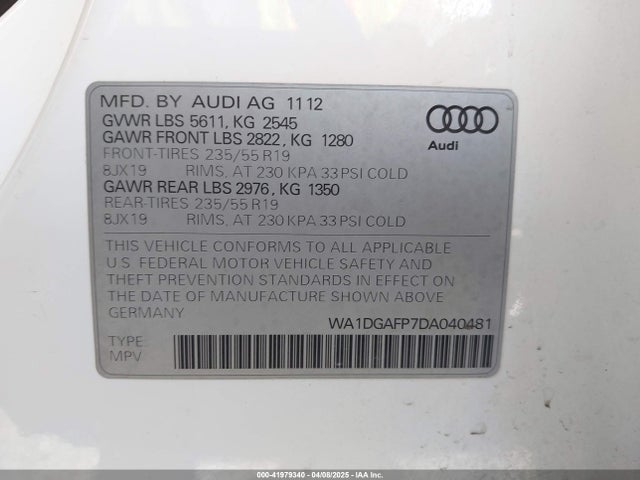 2013 AUDI Q5 WA1DGAFP7DA040481 Photo 8