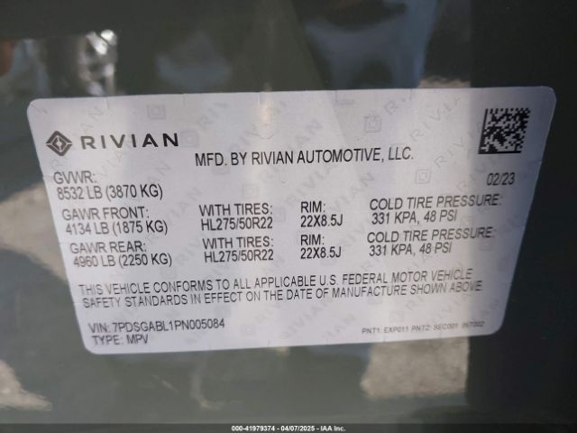 2023 RIVIAN R1S 7PDSGABL1PN005084 Photo 8