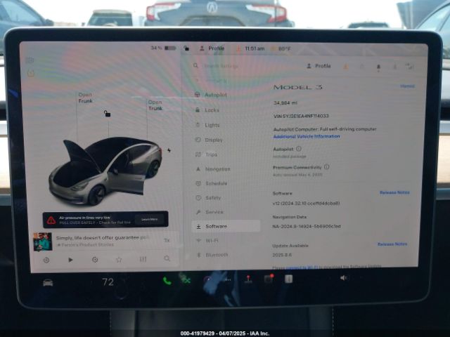5YJ3E1EA4NF114033 Tesla Model 3 Rear-wheel Drive