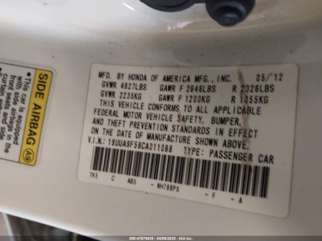 2012 ACURA TL 19UUA9F58CA011088 Photo 8