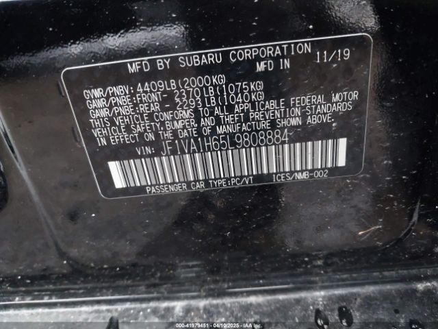 JF1VA1H65L9808884 Subaru Wrx Limited