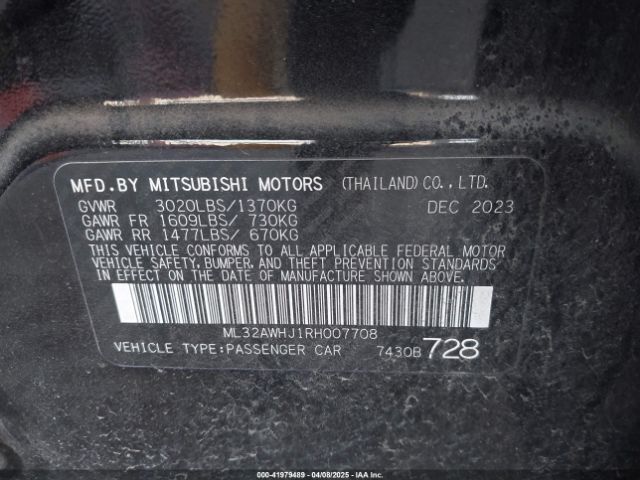 ML32AWHJ1RH007708 Mitsubishi MIRAGE SE