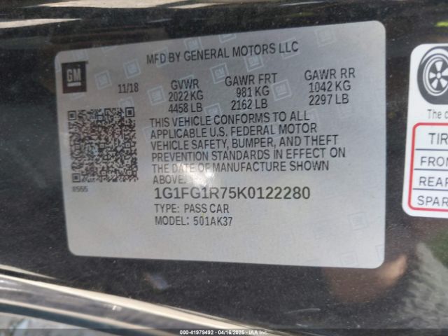2019 CHEVROLET CAMARO 1G1FG1R75K0122280 Photo 8