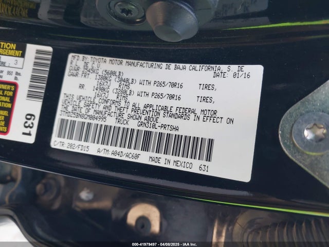 3TMDZ5BN8GM004995 Toyota Tacoma Trd Off Road