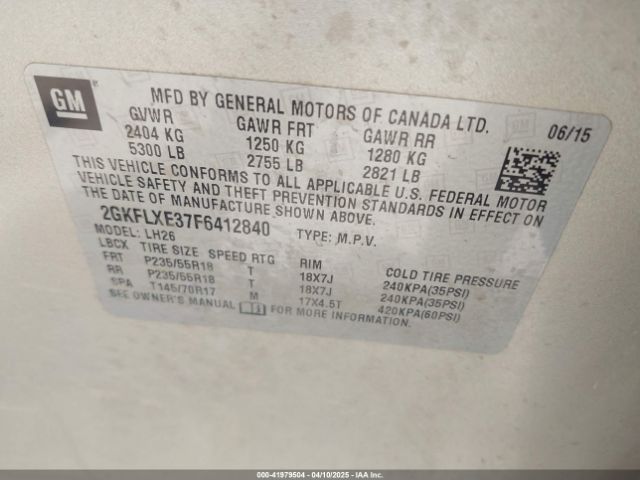 2GKFLXE37F6412840 GMC Terrain Slt-1