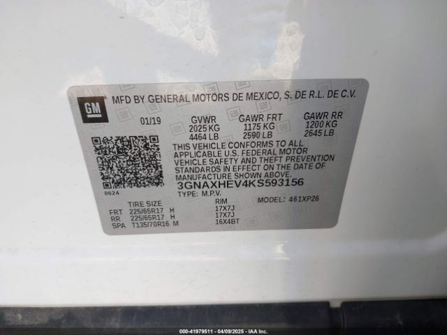 3GNAXHEV4KS593156 Chevrolet EQUINOX LS