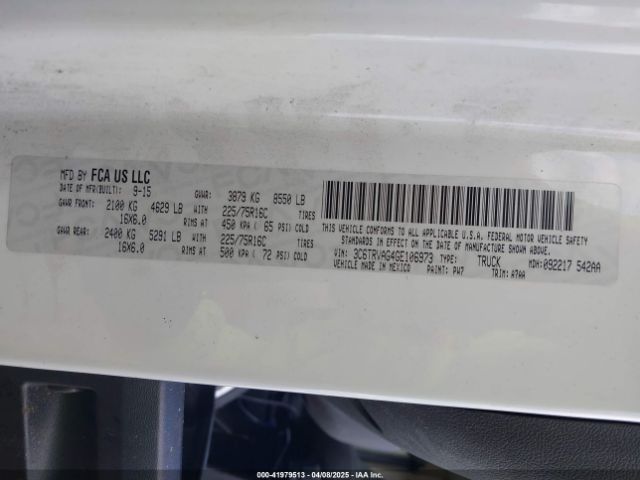 3C6TRVAG4GE106973 RAM Promaster 1500 Low Roof