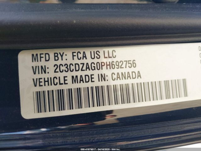 2C3CDZAG0PH692756 Dodge Challenger Sxt