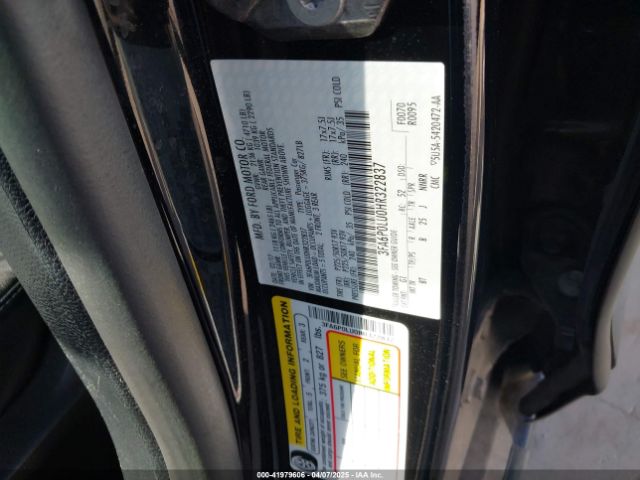 3FA6P0LU0HR322837 Ford Fusion Hybrid Se