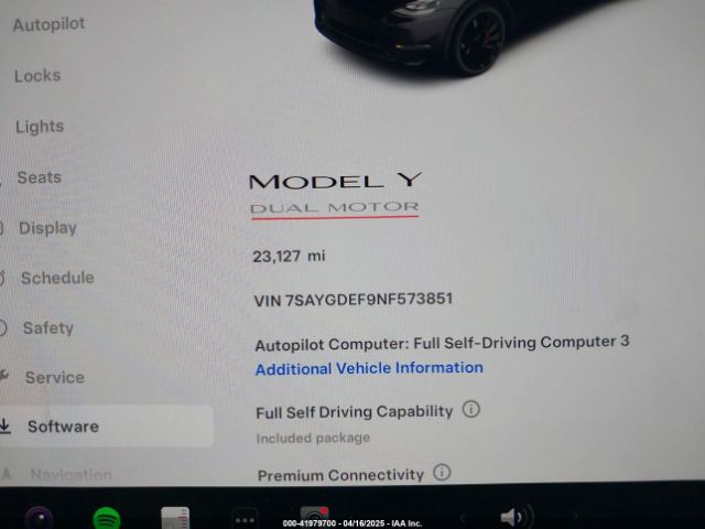 7SAYGDEF9NF573851 Tesla Model Y Performance Dual Motor All-wheel Drive