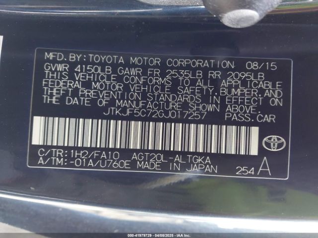 JTKJF5C72GJ017257 Scion TC
