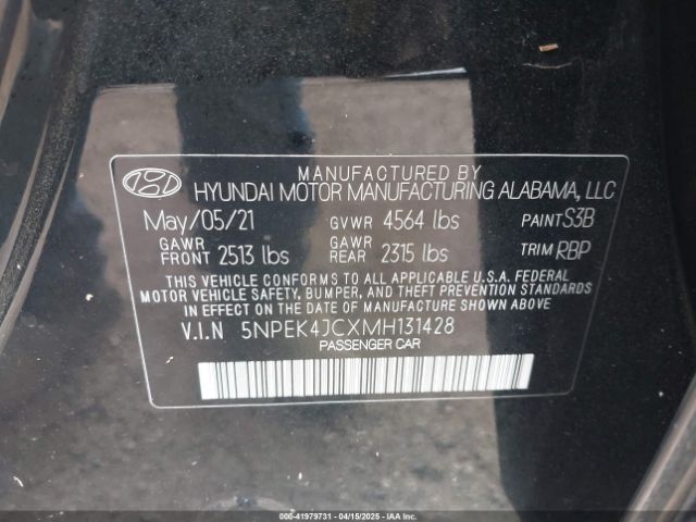 2021 HYUNDAI SONATA 5NPEK4JCXMH131428 Photo 8