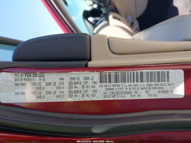 2016 JEEP GRAND CHEROKEE 1C4RJEBG7GC409486 Photo 8
