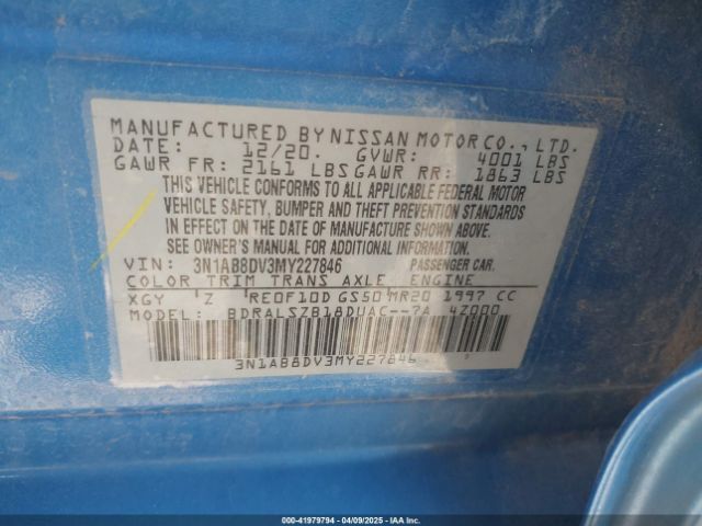 3N1AB8DV3MY227846 Nissan Sentra Sr Xtronic Cvt