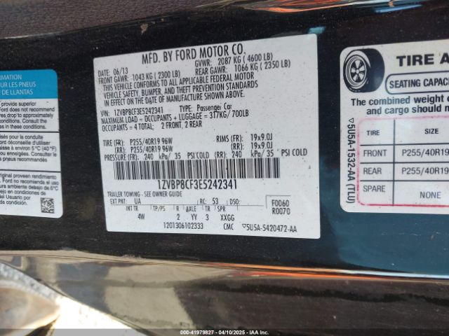 1ZVBP8CF3E5242341 Ford Mustang Gt Premium
