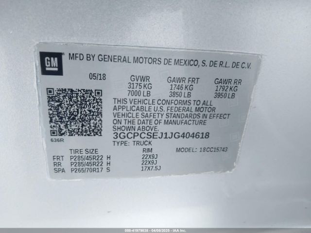 2018 CHEVROLET SILVERADO 1500 3GCPCSEJ1JG404618 Photo 8