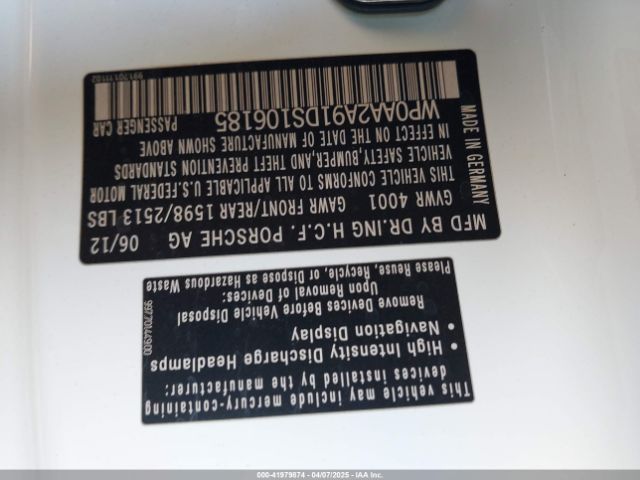 2013 PORSCHE 911 WP0AA2A91DS106185 Photo 8