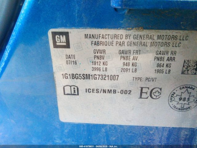 1G1BG5SM1G7321007 Chevrolet Cruze Premier Auto