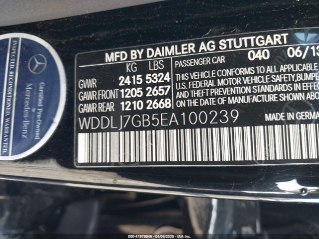 WDDLJ7GB5EA100239 Mercedes-Benz Cls 63 Amg S 4matic
