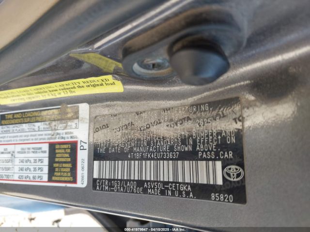 4T1BF1FK4EU733637 Toyota CAMRY XLE