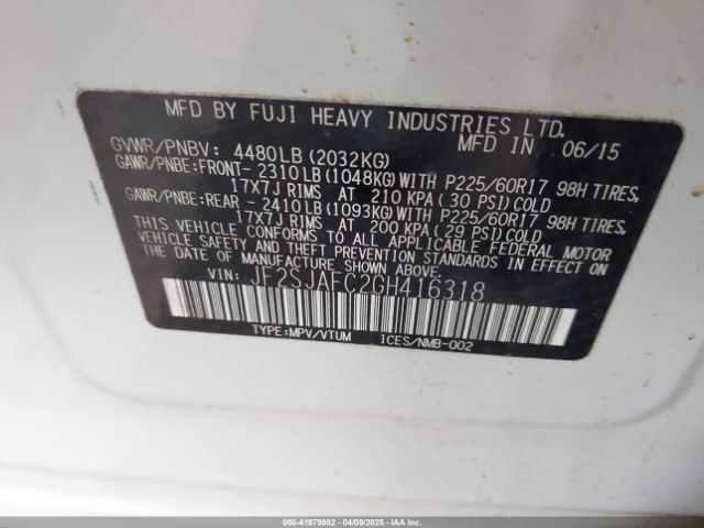 JF2SJAFC2GH416318 Subaru Forester 2.5i Premium