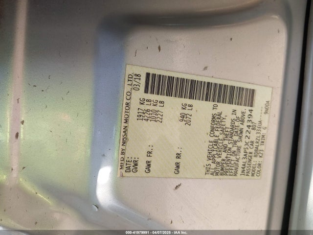 1N4AL3AP5JC224394 Nissan Altima 2.5 Sl