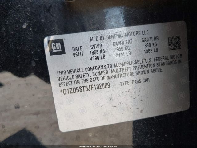 1G1ZD5ST3JF102089 Chevrolet MALIBU LT