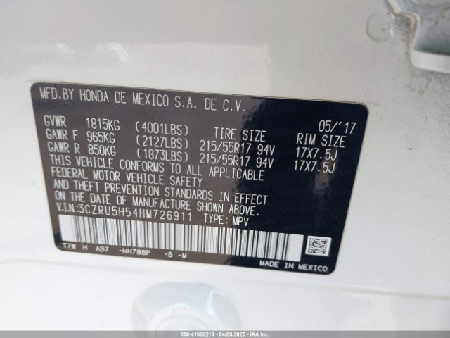 3CZRU5H54HM726911 Honda HR-V EX